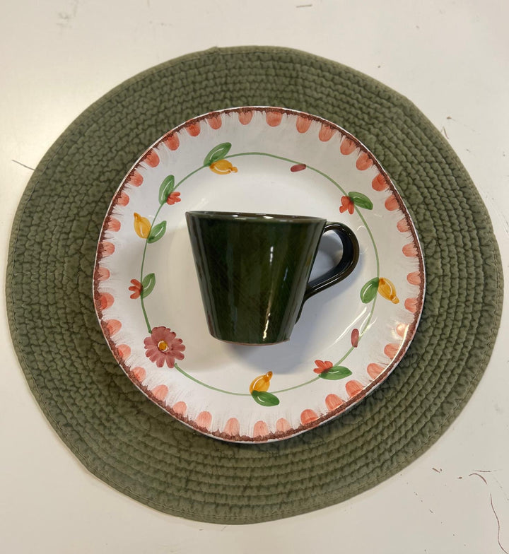 Spisebrikke velur rund Ø: 40 cm Olivo