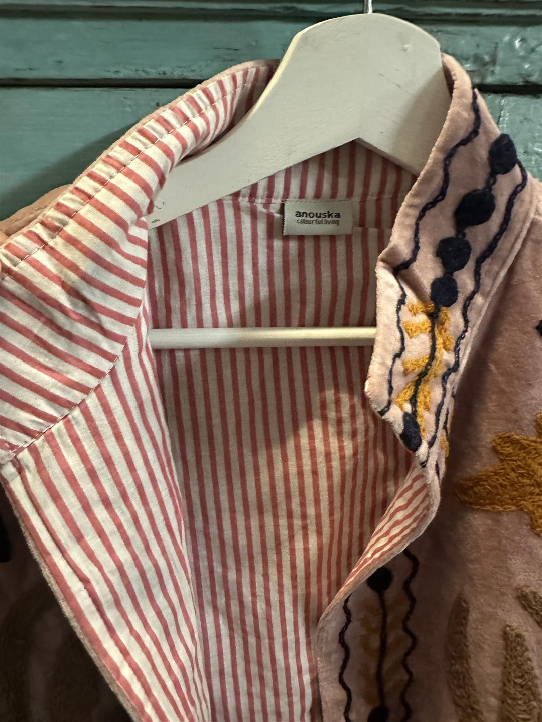 Anouska jakke velur med broderier dusty pink