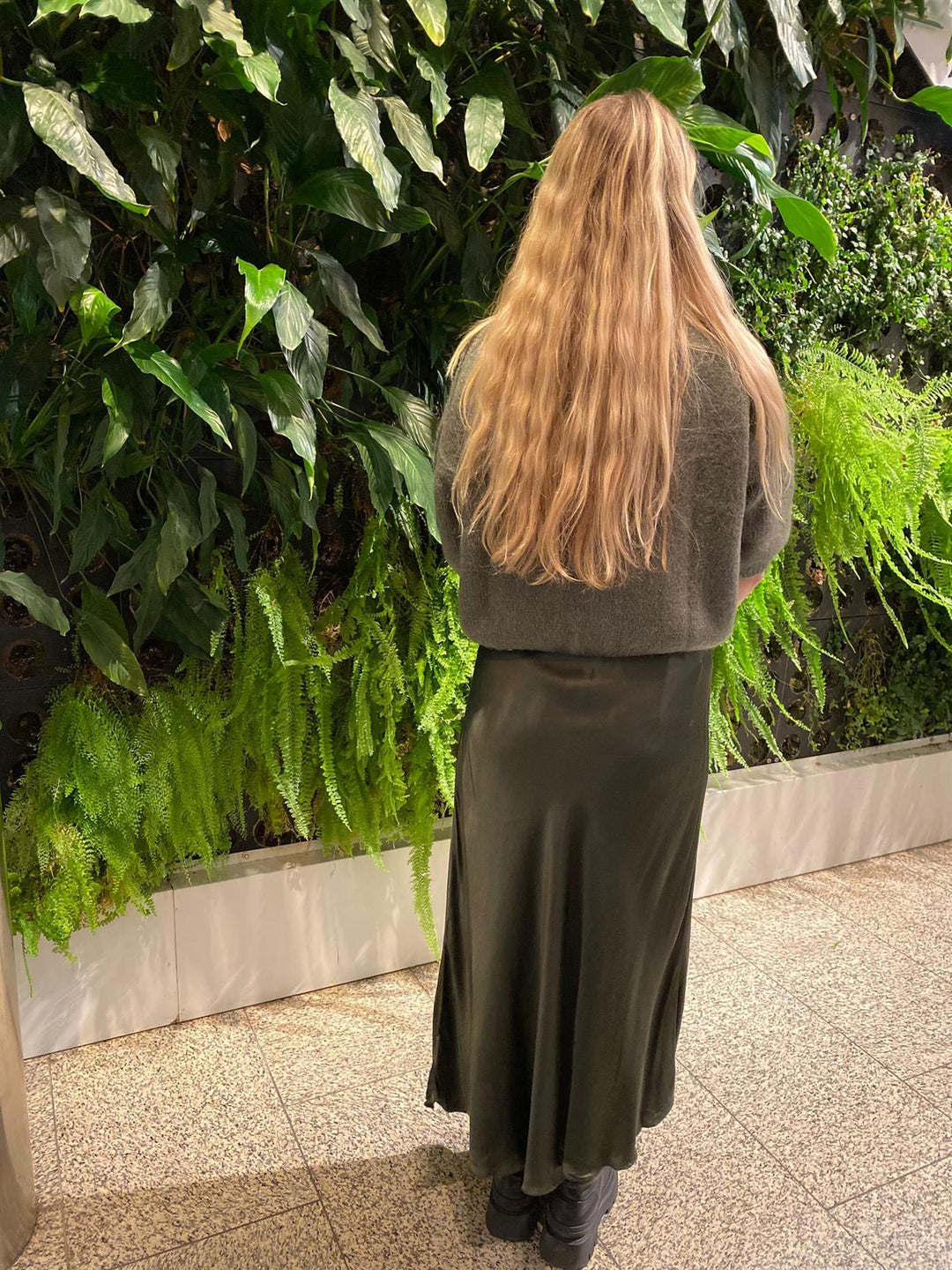 Skjørt Jupe sateng kaki