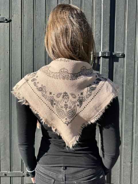 Bandana skjerf 60 x 60 cm taupe