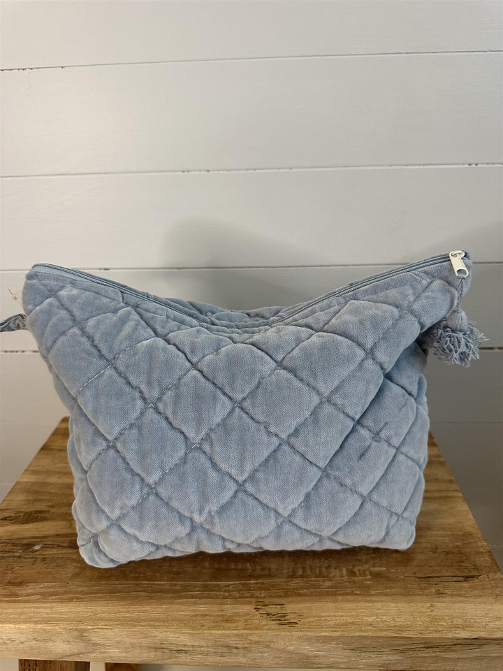 Toalettmappe velur jeans blue