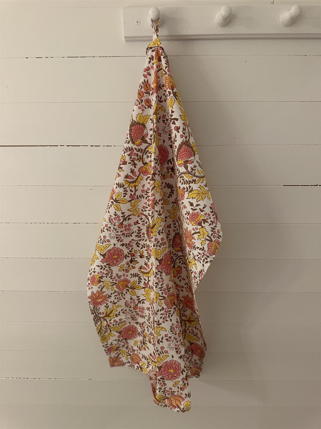 Kjøkkenhåndkle Fleur yellow blokkprint