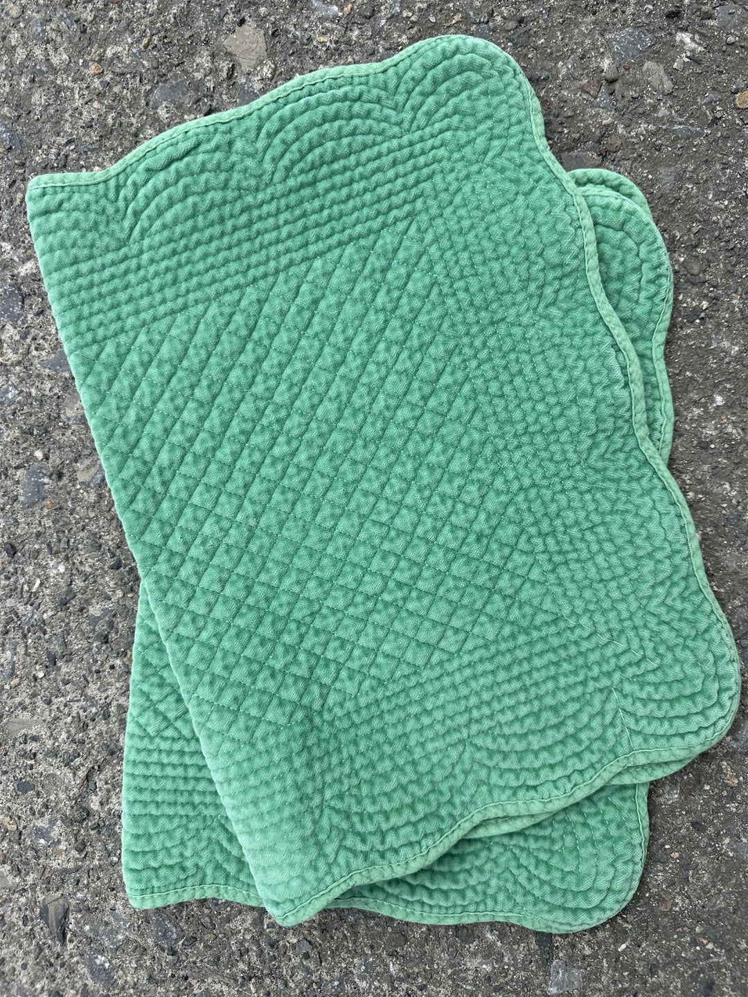 Spisebrikke avlang velur 35x50 cm granny smith green