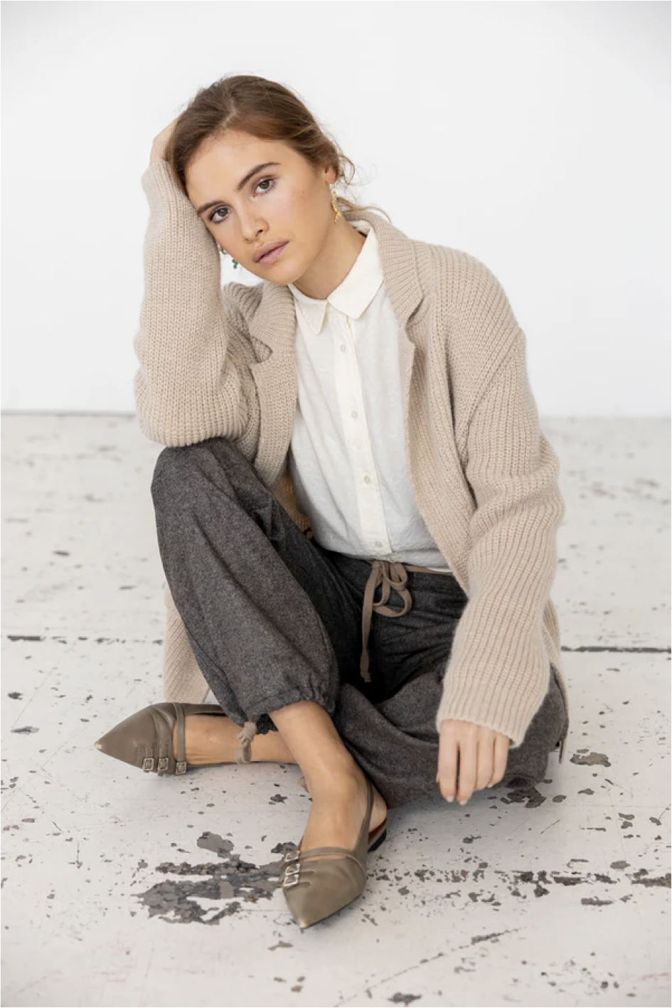 Smith strikket cardigan sand