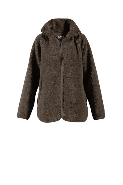 Aria teddyfleece jakke dusty brown