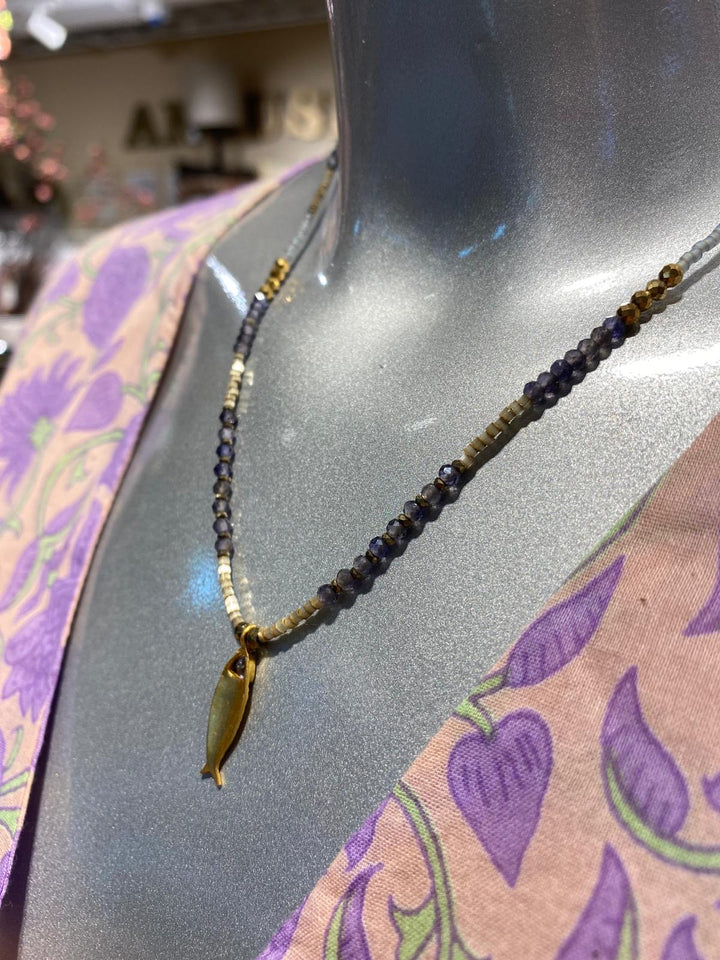 Acuatica gold kjede glass beads