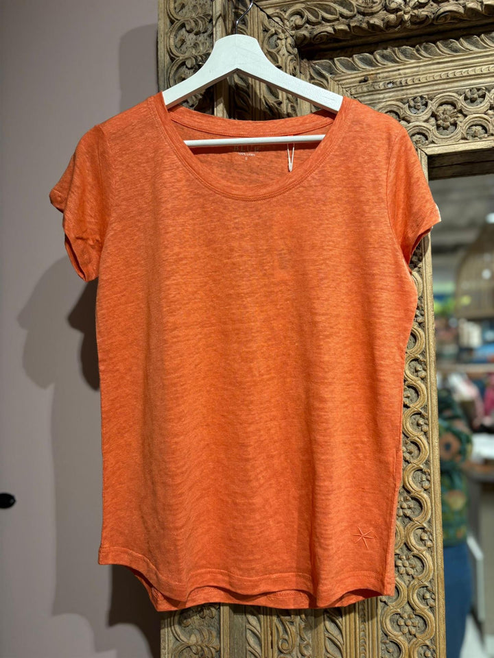 Lotta t-skjorte 100% Lin dusty orange