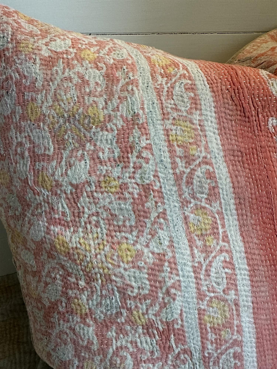 Putetrekk vintage kantha 50x50 cm Nr 113