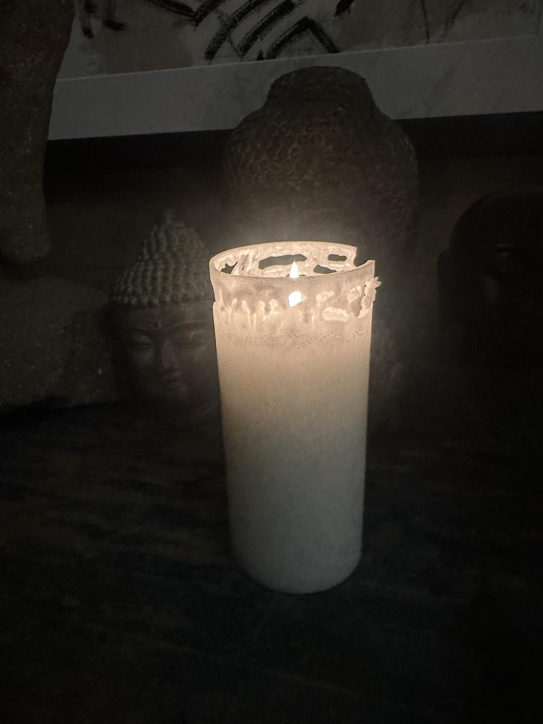 Eco blokklys  Pure white Ø6,7 x H15 cm