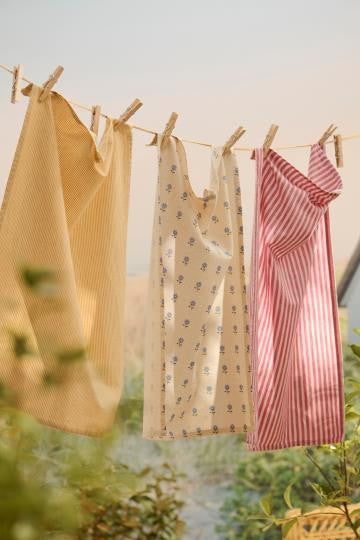 Kjøkkenhåndkle Linea stripet rosa