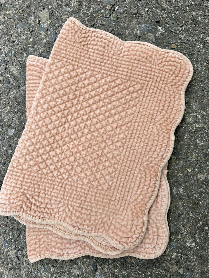Spisebrikke avlang velur 35x50 cm Peach bloom