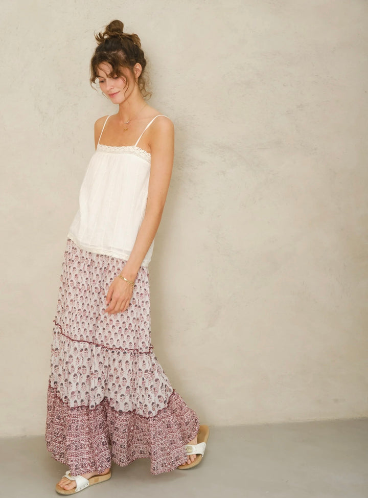Kiki print maxi skjørt