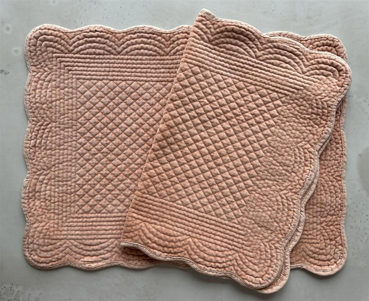 Spisebrikke avlang velur 35x50 cm  Peach