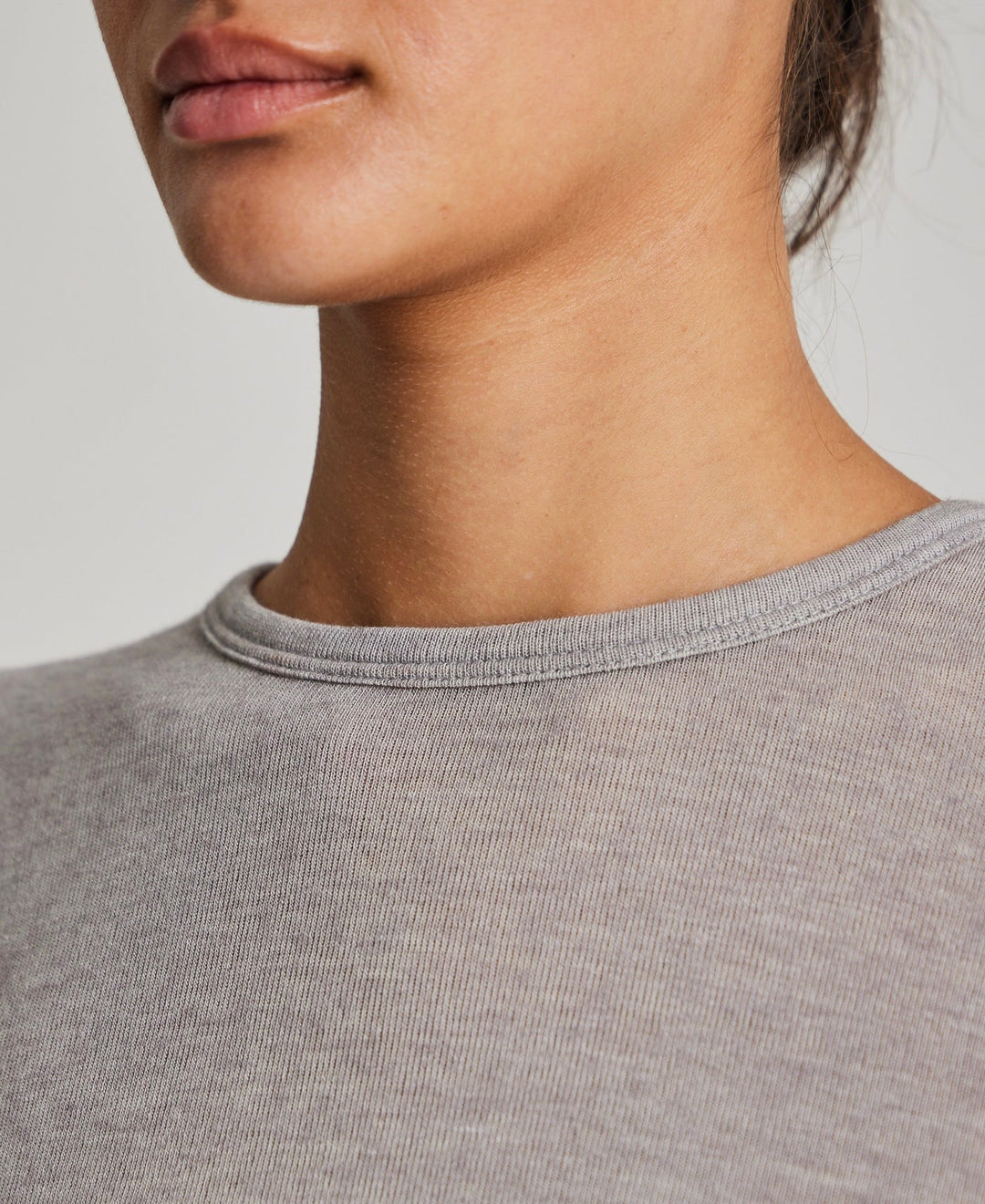 Thyra L/S wool top light grey melange