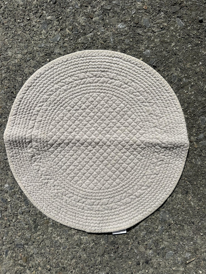 Spisebrikke velur rund Ø: 40 cm grey beige