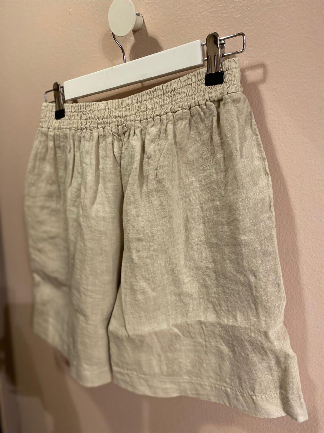 Shorts 100% lin soft grey