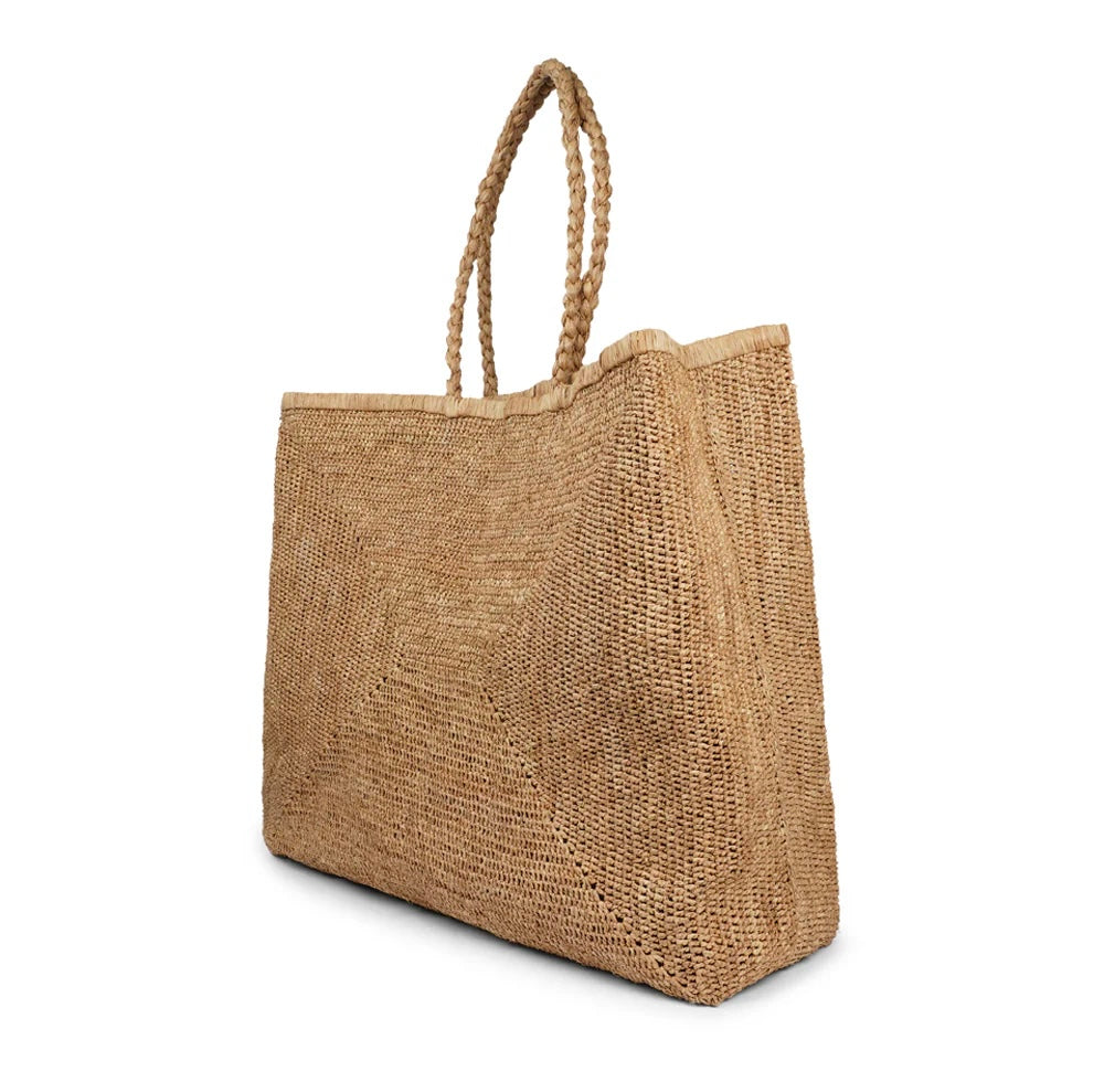 Morselli large raffia bag tea
