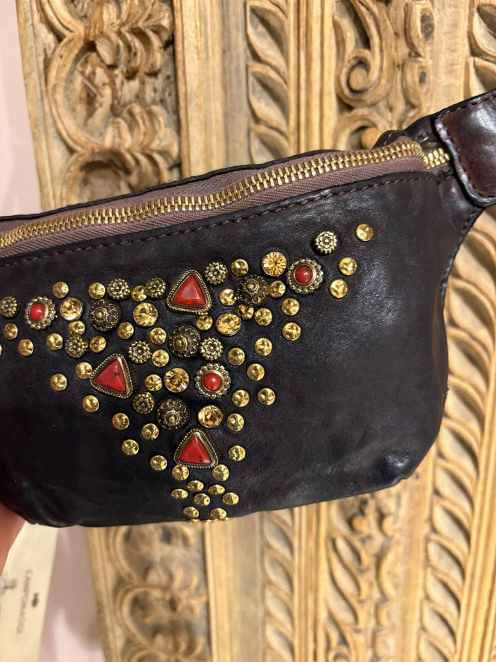 Tessa bumbag med studs brown
