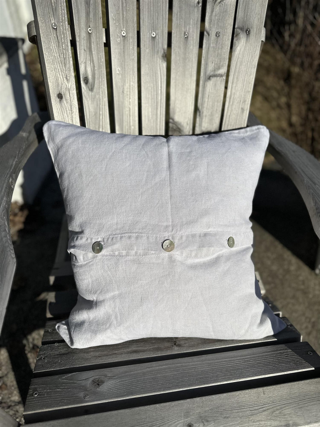Putetrekk 100% lin m/knapper 50 x 50 cm lightest grey