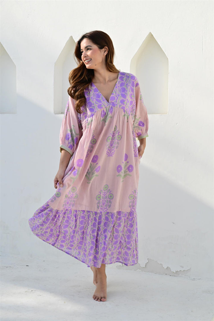 Antibes lang kjole powder pink