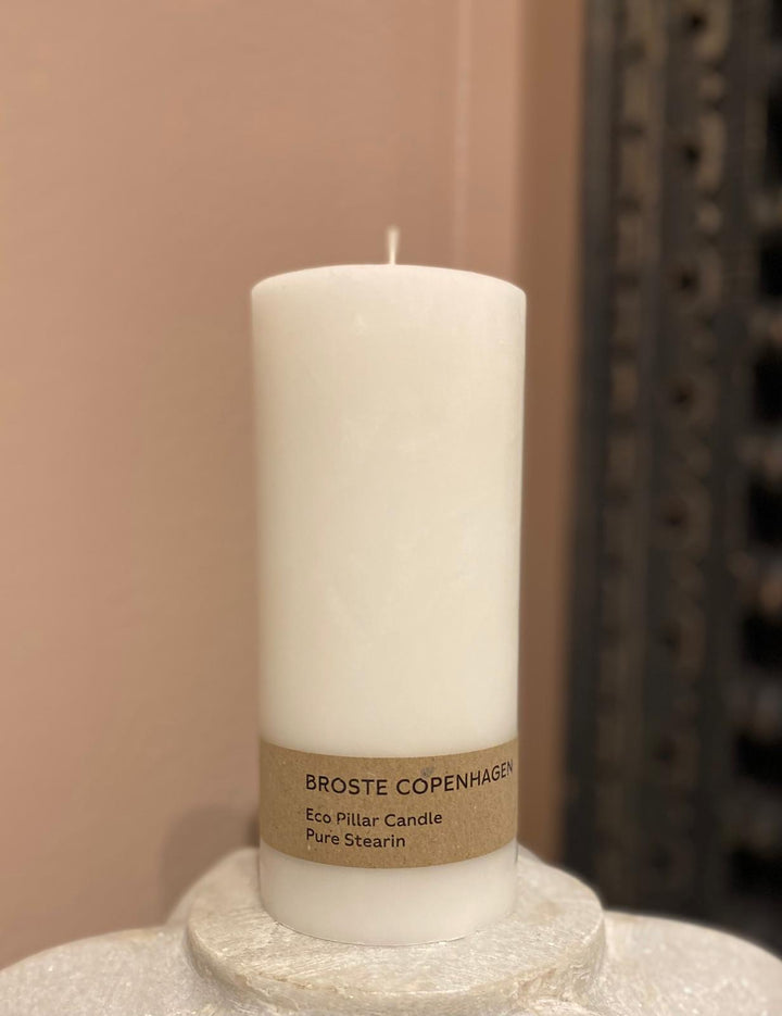 Eco blokklys  Pure white Ø6,7 x H15 cm