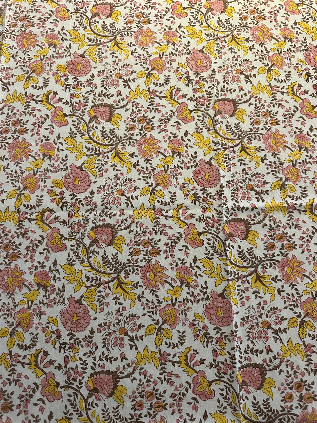 Duk Fleur yellow 150 x 250 cm blokktrykket