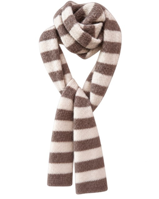 Rosas skjerf mohair stripet beige