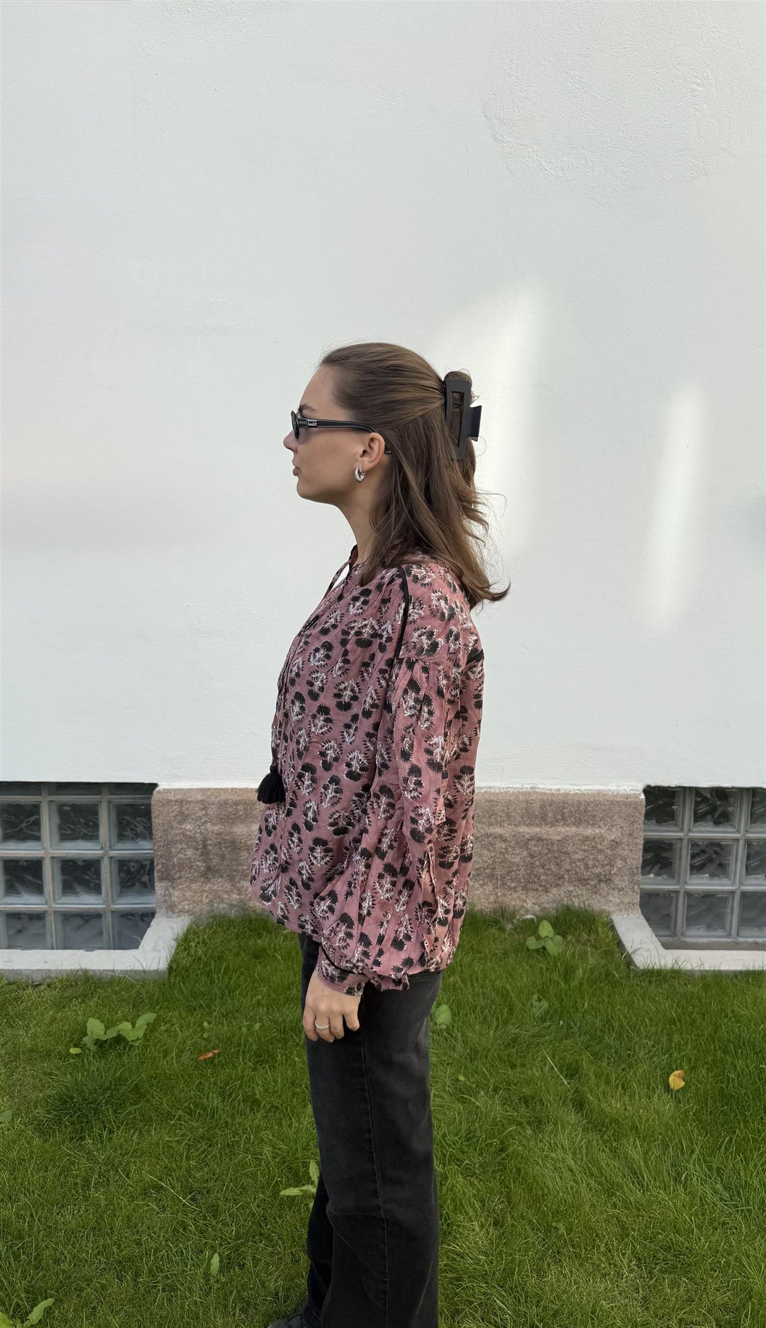 Sara bluse old rose & back