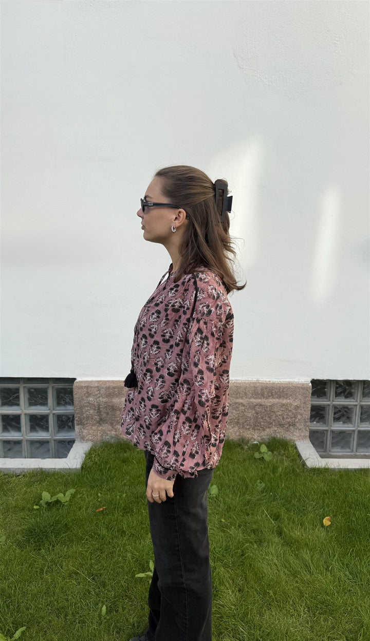 Sara bluse old rose & back