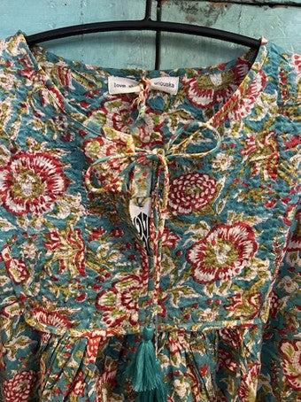 Opio smekkekjole turquise/red