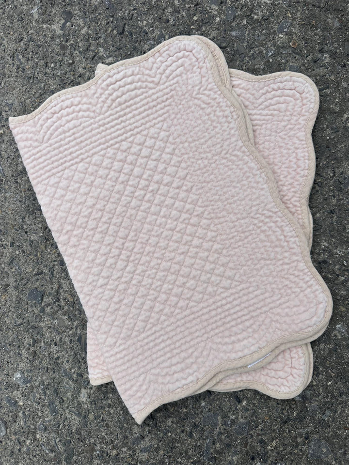 Spisebrikke avlang velur 35x50 cm Powder pink