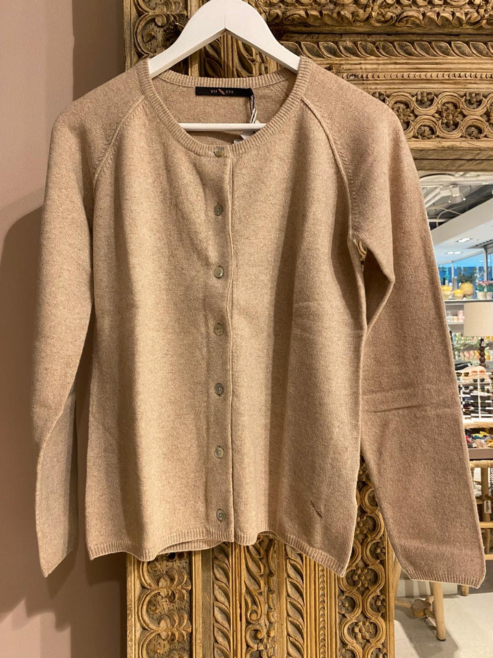 Cardigan cashmere cream melange