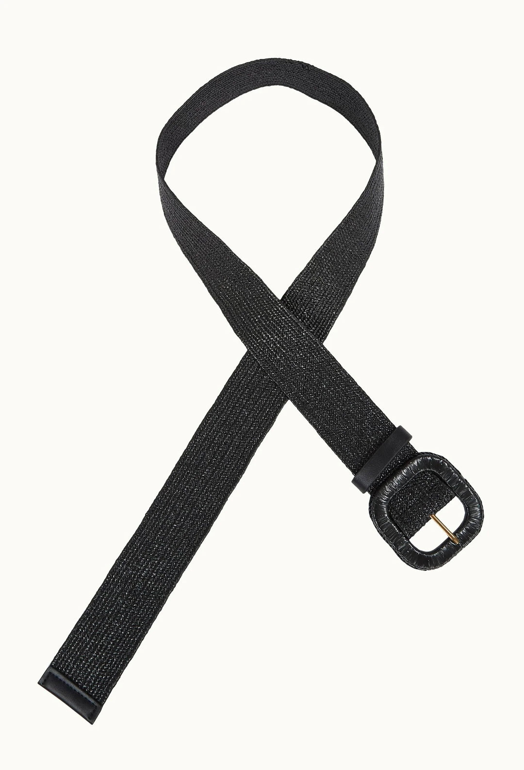 Raffia belte black 95 cm