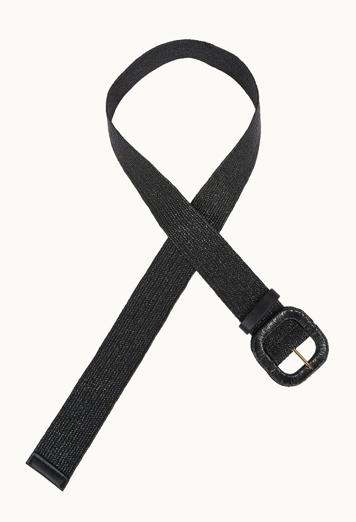 Raffia belte black 95 cm