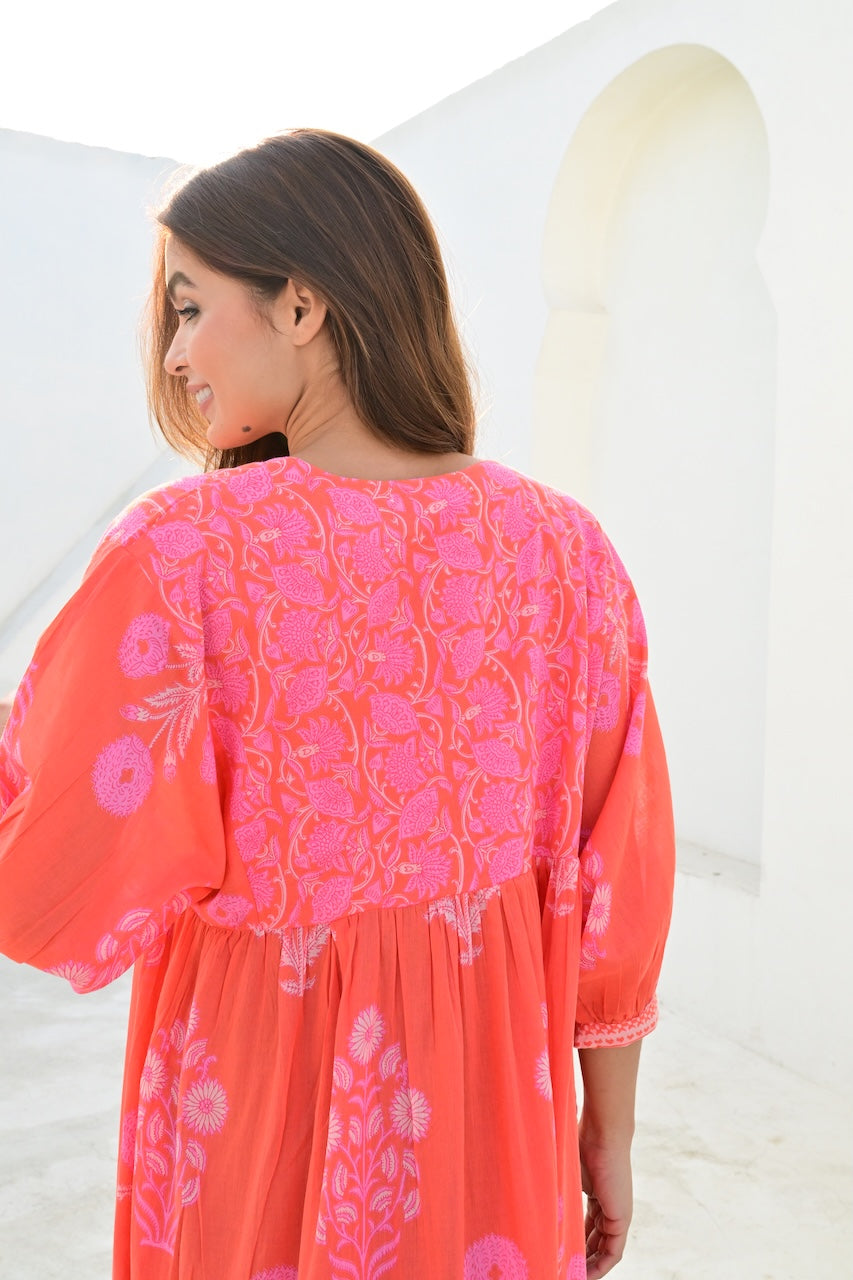 Antibes lang kjole orange
