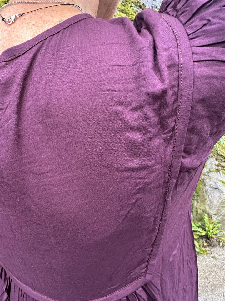 Amalia lang smekkekjole aubergine