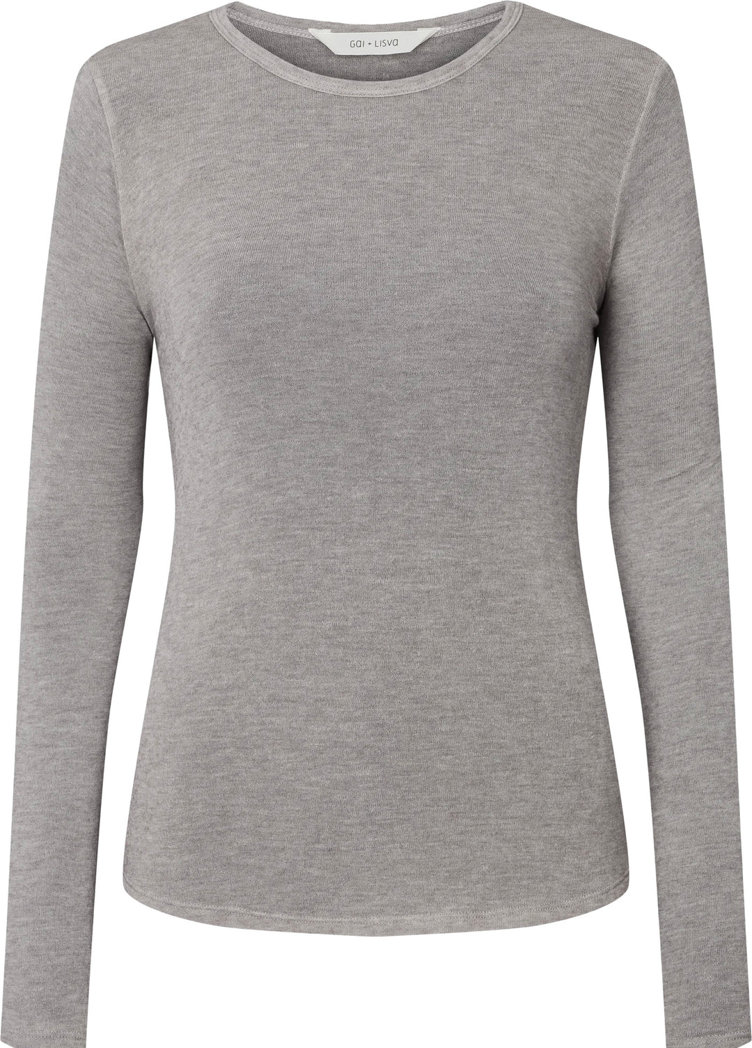 Thyra L/S wool top light grey melange