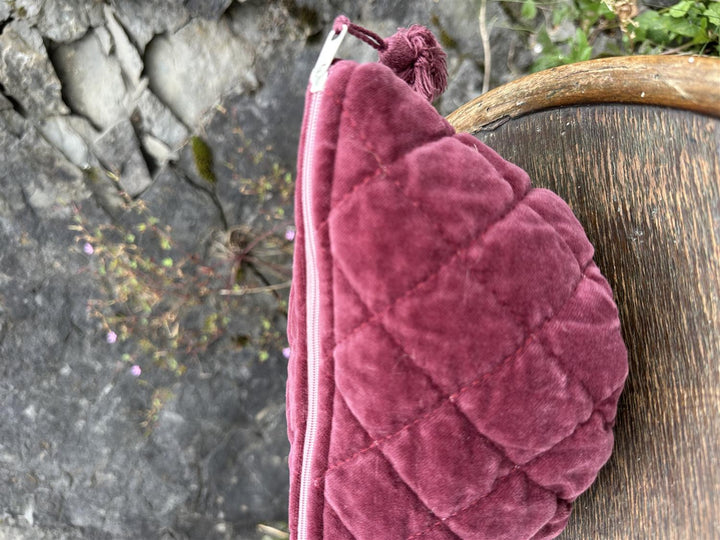 Sminkepung velur 15xH10 cm Port wine