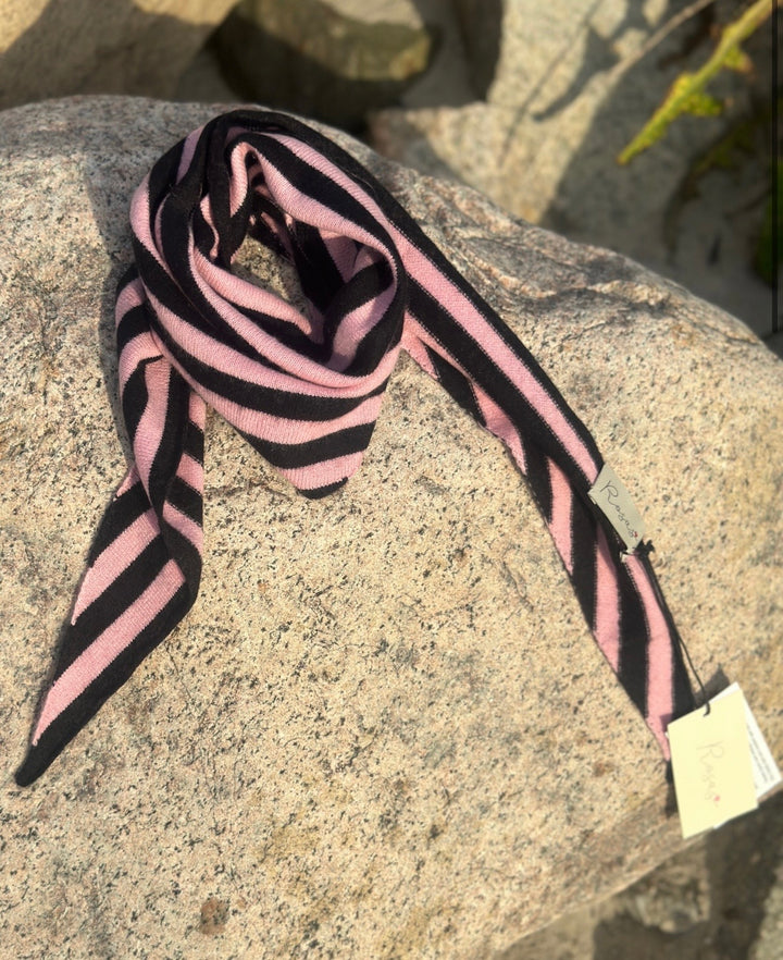 Blossom Rose/ brown trekantskjerf cashmere