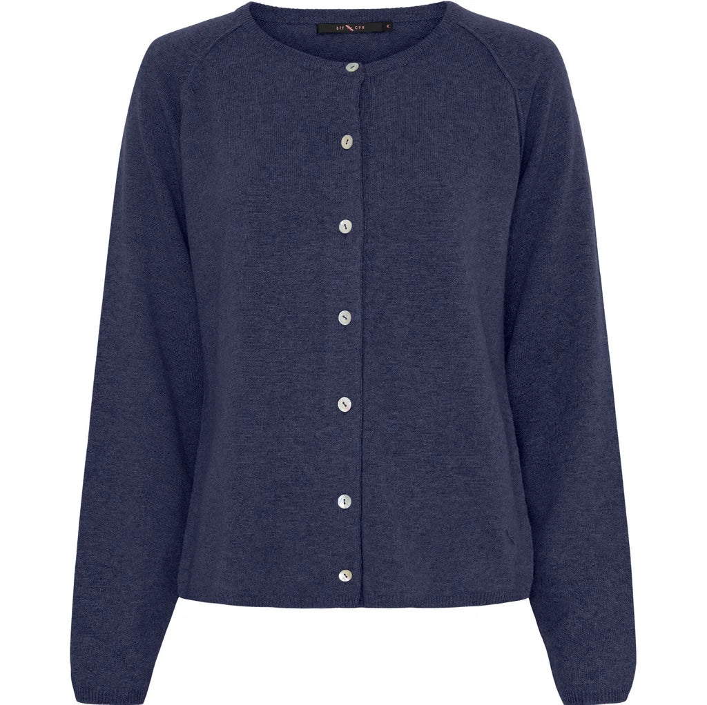 Eva Cardigan cashmere midnight blue melange