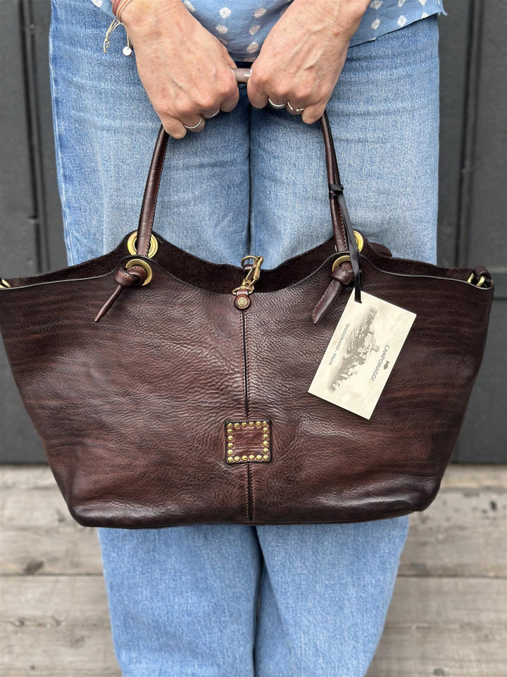 Shopping grande vacchetta bag brown