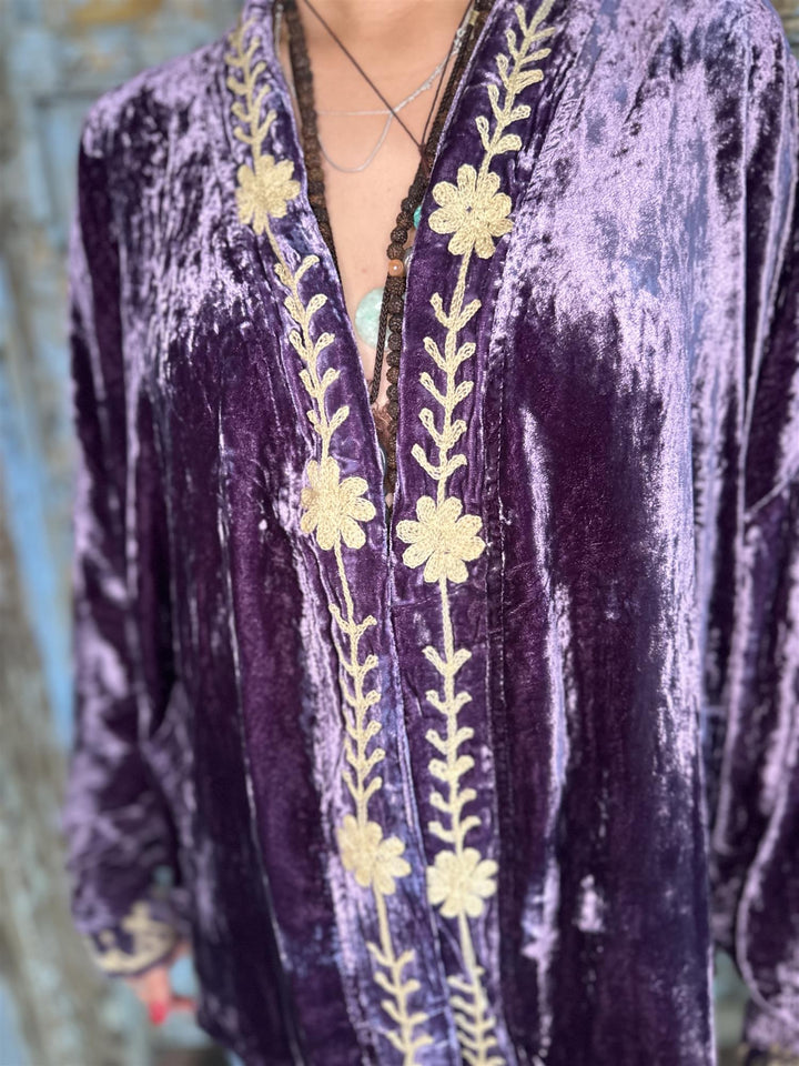 Tine kimono velur purple