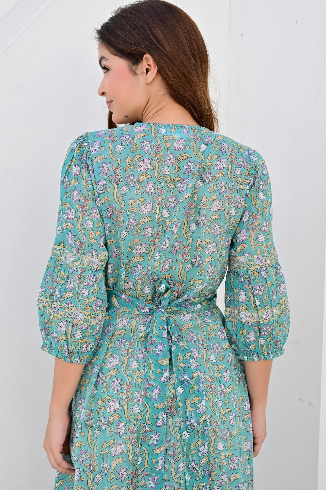 Ville Franche lang kjole jade green