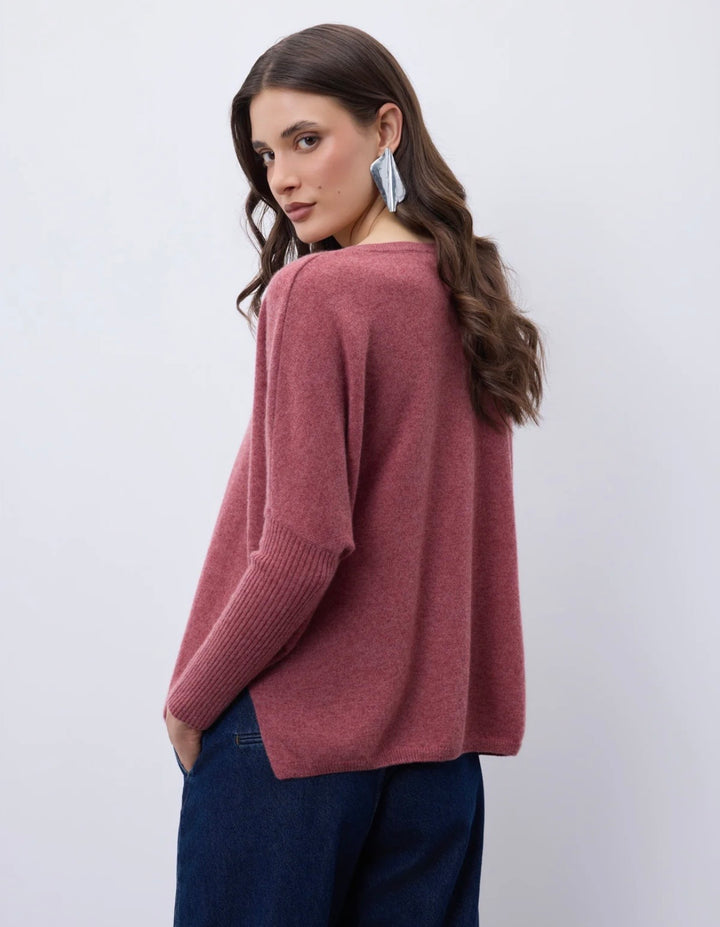 Faustine genser 100% cashmere old rose