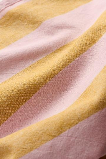 Kjøkkenhåndkle Linus brede sriper lyserosa og sennep