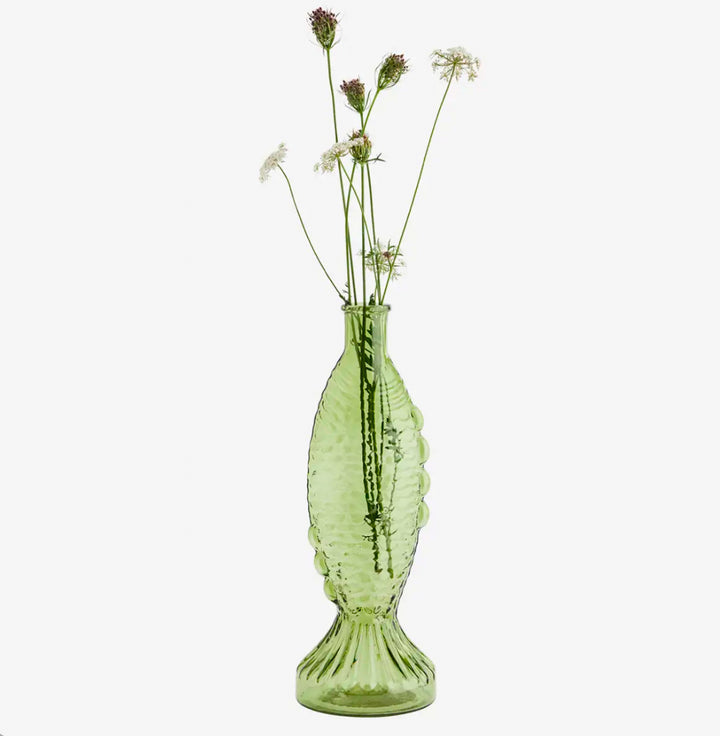 Glassvase fish green