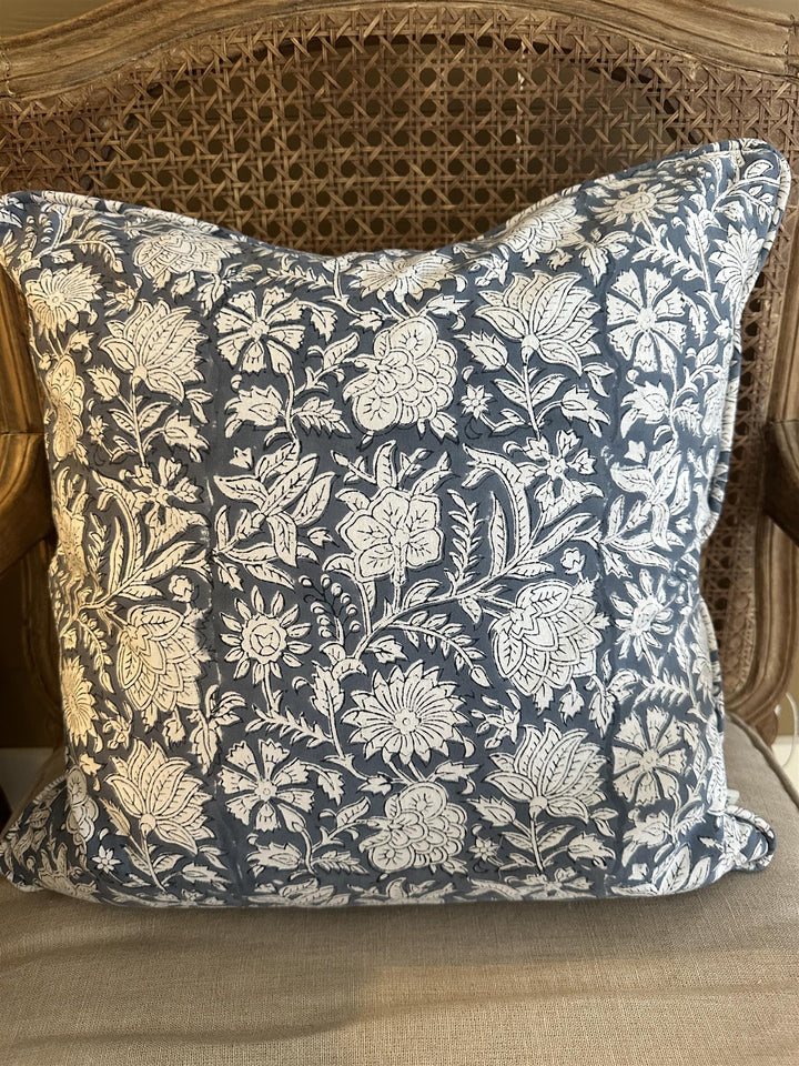 Putetrekk Blue blokktrykk 50x50 cm