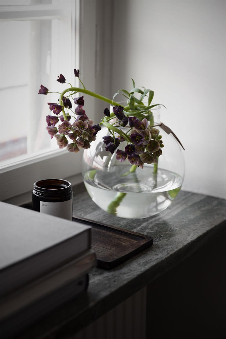 Glassvase rund H 22 cm