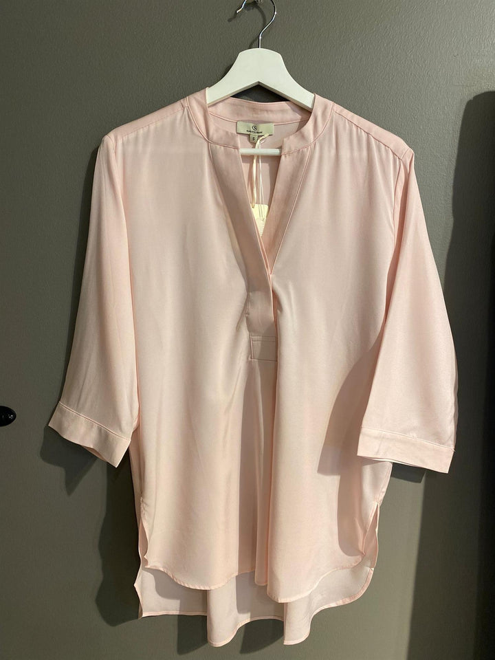 Bliss bluse solid twill rose