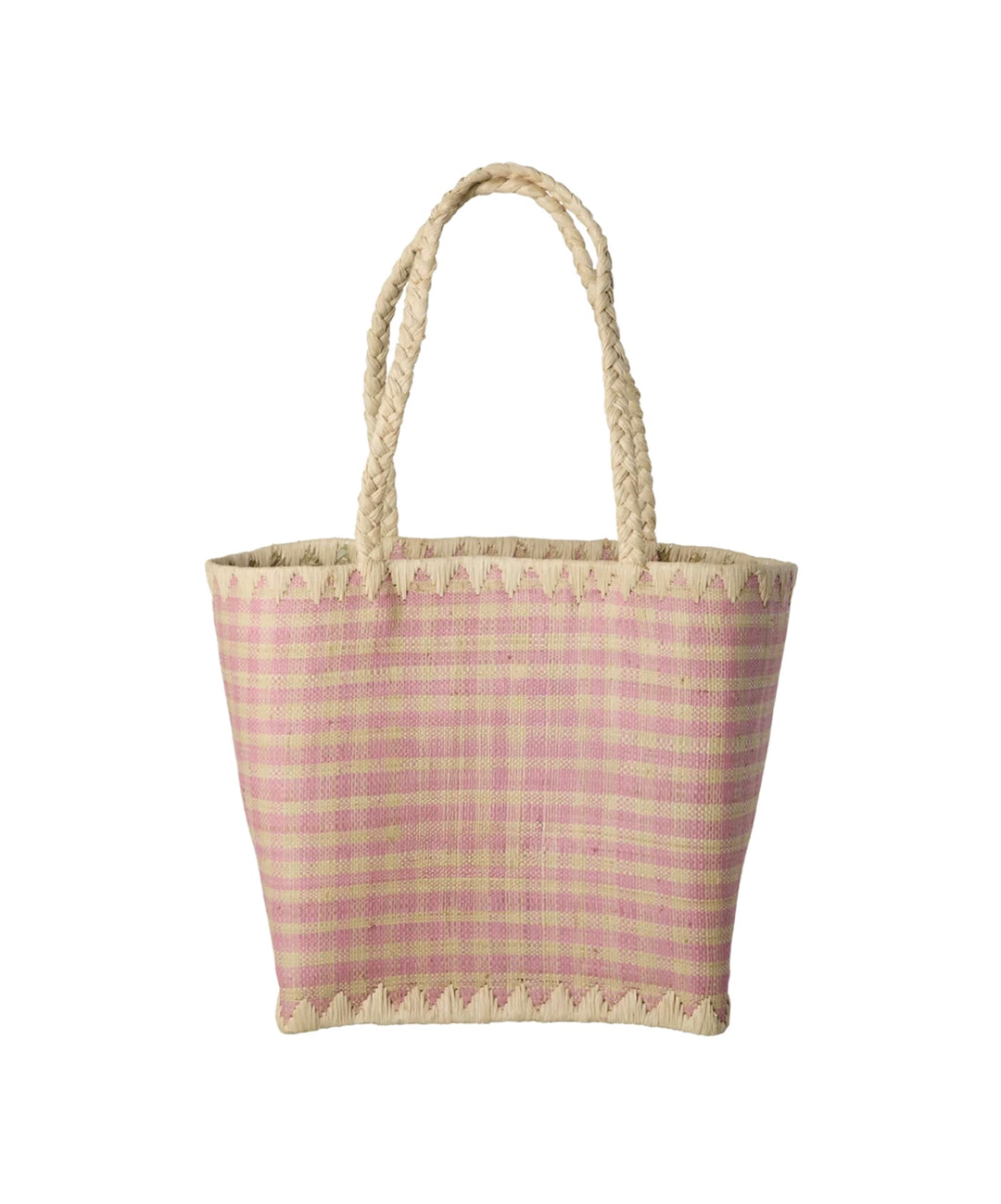 Raffia bag Small pink rutet